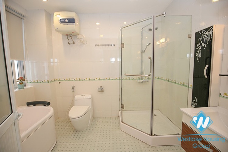 Gorgeous house with front yard and top terrace and lake view for rent in Tay Ho, Hanoi